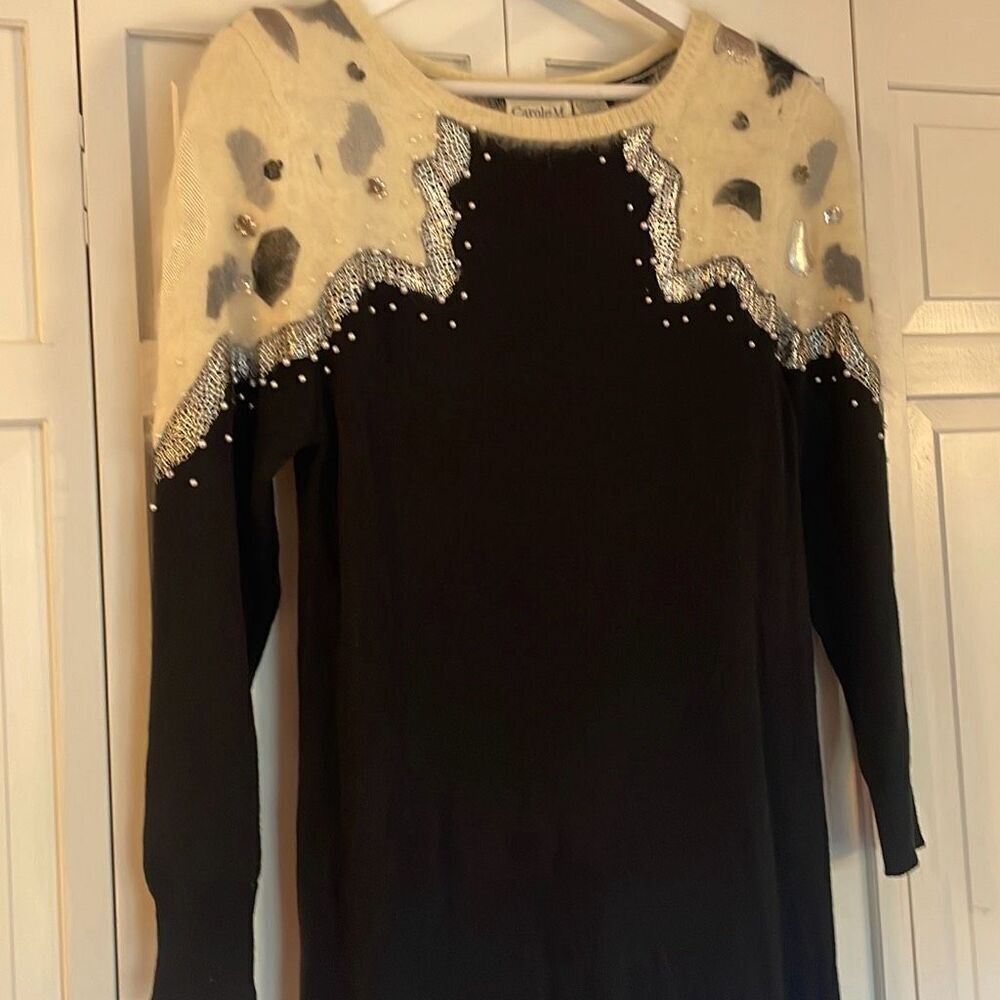 Carole M Vintage 80’s knit Angora sweater dress M 8-10 - Picture 5 of 14